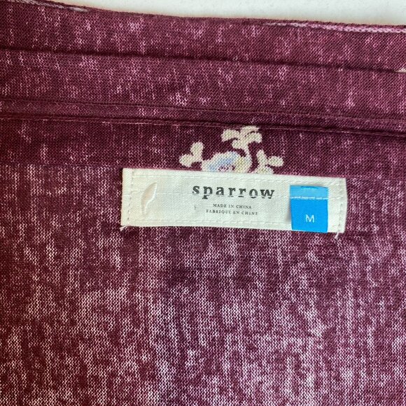 Anthropologie Sparrow Cardigan Sweater 100% Cotton Burgundy Paisley Sz M - Picture 4 of 8